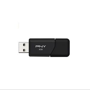 PNY Attache USB 2.0 Flash Drive, 8GB/ BLACK